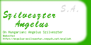 szilveszter angelus business card